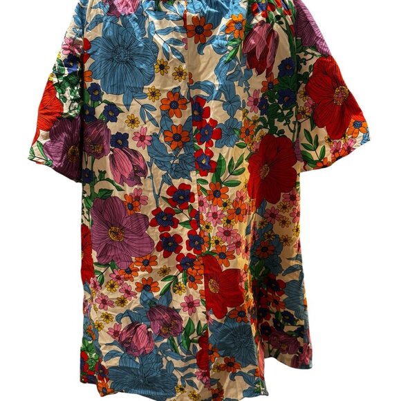 H&M Retro Floral Off-Shoulder Dress – Bardot Bell Sleeve Boho Bloomcore – Women’ - Picture 3 of 3